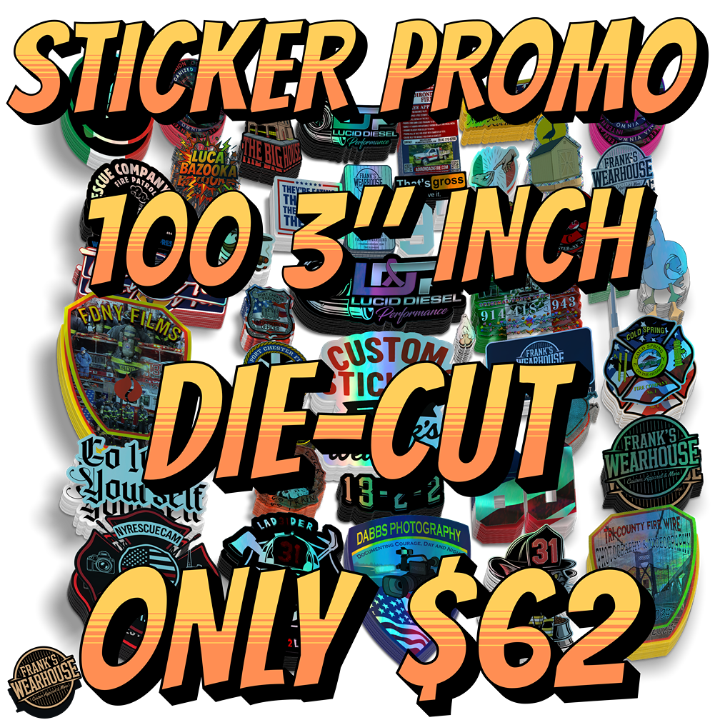 100 3" Inch Custom Die-Cut Stickers