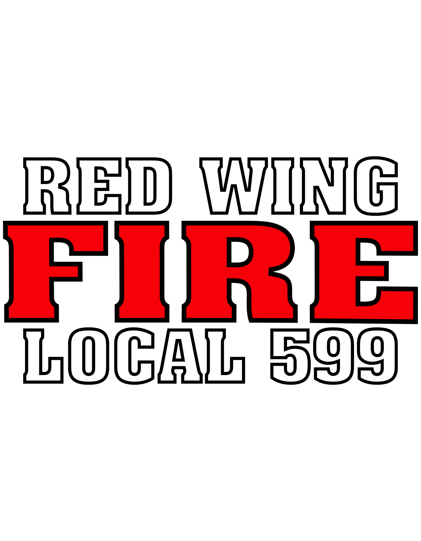 Red Wing Fire Department Solid Red "FIRE" Collection