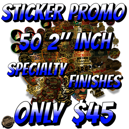 50 2" Inch Special Custom Die-Cut Stickers