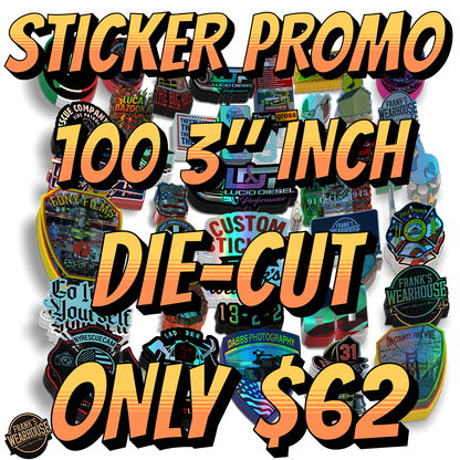 100 3" Inch Custom Die-Cut Stickers