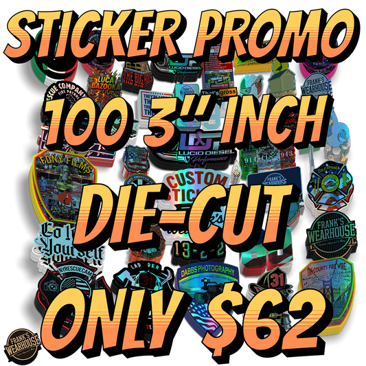 100 3" Inch Custom Die-Cut Stickers