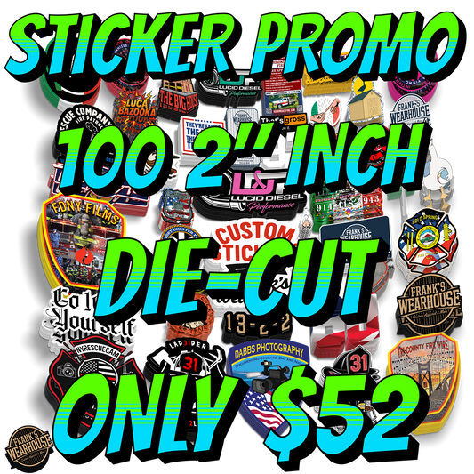 100 2" Inch Custom Die-Cut Stickers