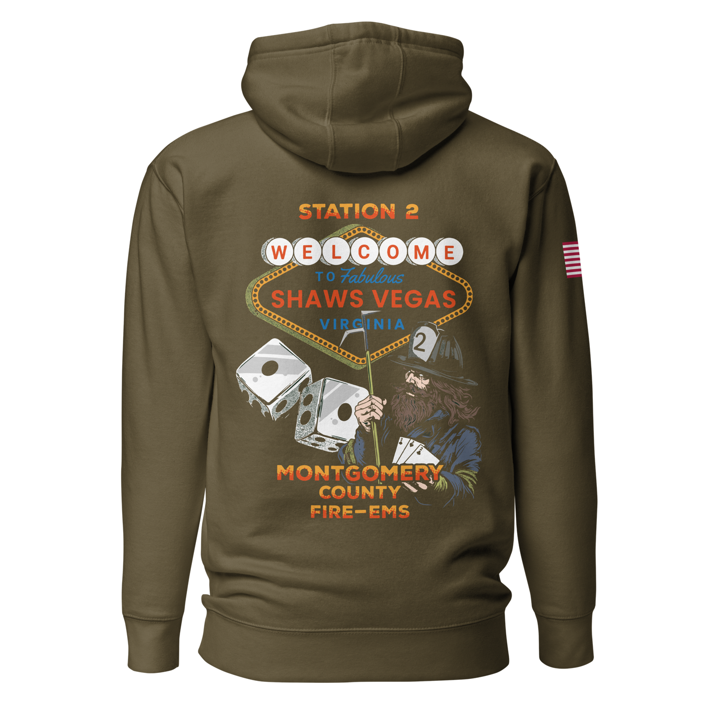 STATION 2 SHAWS VEGAS, VIRGINIA PREMIUM FIT HOODIE