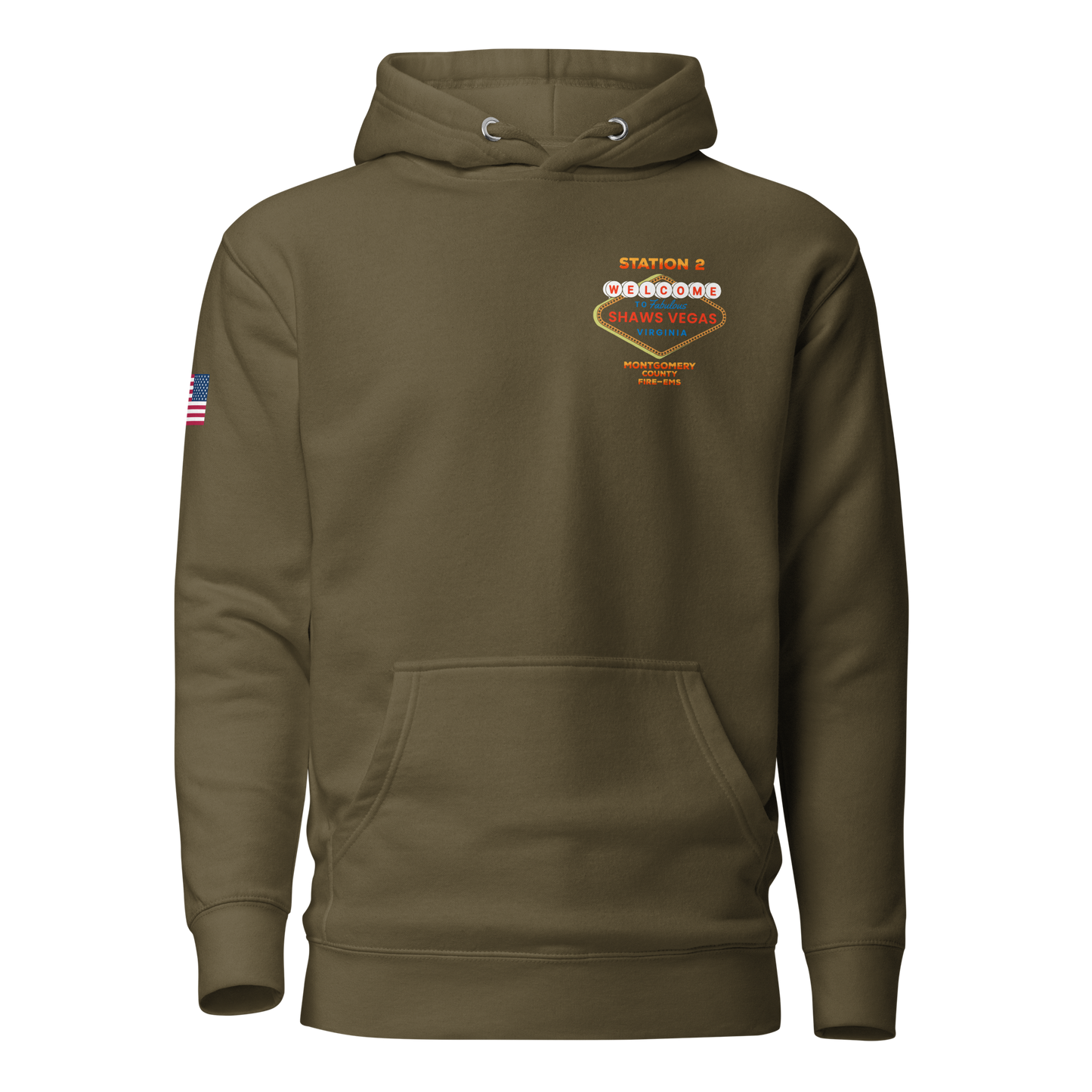 STATION 2 SHAWS VEGAS, VIRGINIA PREMIUM FIT HOODIE